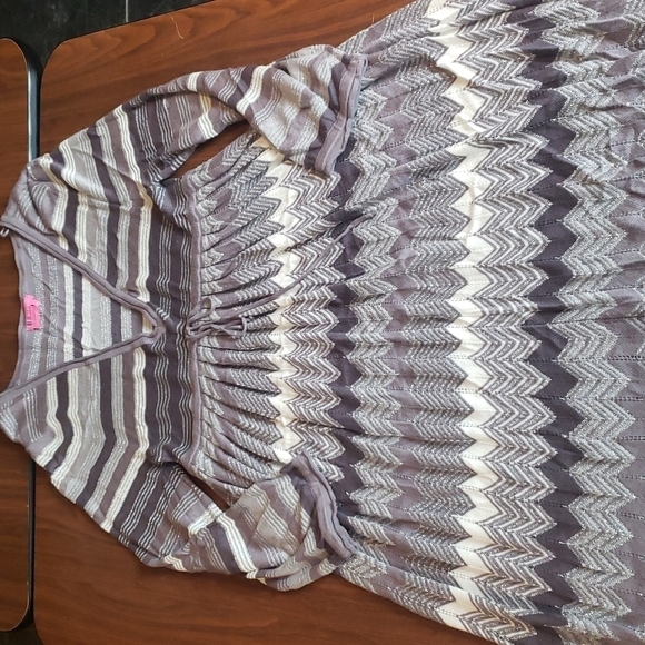 BCBG girls silver metallic and gray stripe dress - Picture 4 of 9